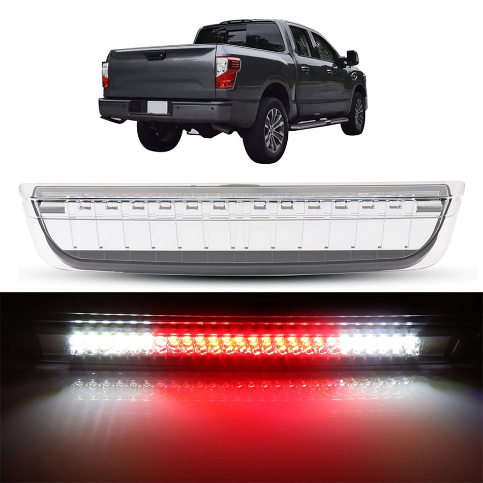 Nissan Frontier/Titan 2004 2005 2015 2016 16.69 inch LED 3rd Brake Light Clear Lens Chrome Housing