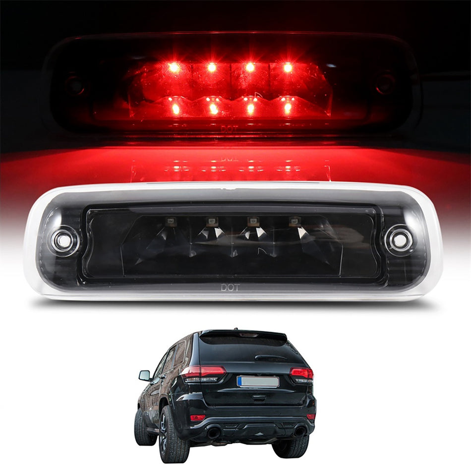 1997-2001 Jeep Cherokee 7.95 inch LED 3rd Brake Light Clear Lens Black Housing