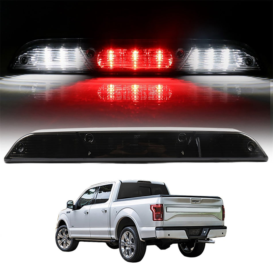 2017-2018 Ford F250/350/450 Super Duty 17.32 inch Full LED Rear 3rd Tail Brake Light Cargo Lamp Smoke