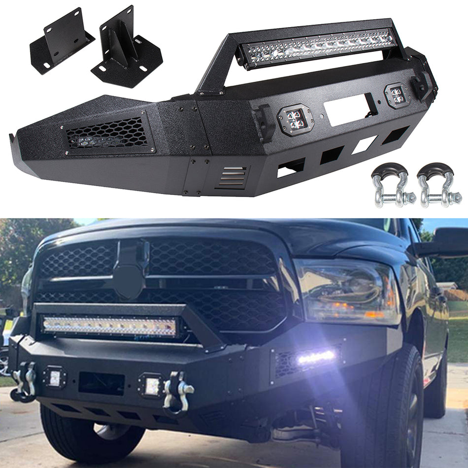 2013 2014-2018 Dodge Ram 1500 Steel Step front Bumper Assembly w/ light New