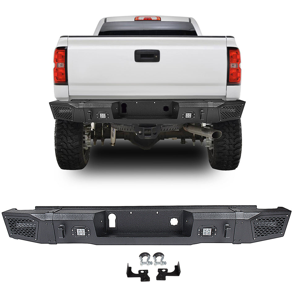 Steel Rear Bumper w/Led Light for 2015-2017 Chevy Silverado 2500