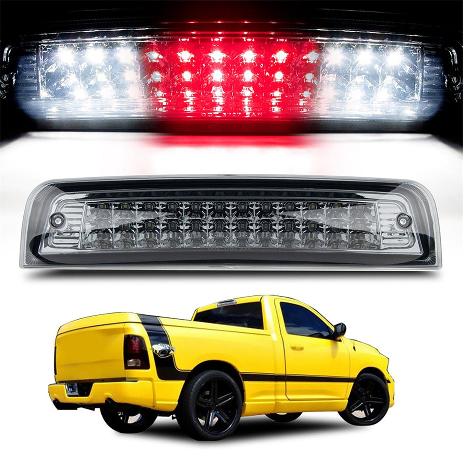 2011-2018 Ram 1500 2500 3500 14.96 inch LED 3rd Brake Light Clear Lens Black Housing
