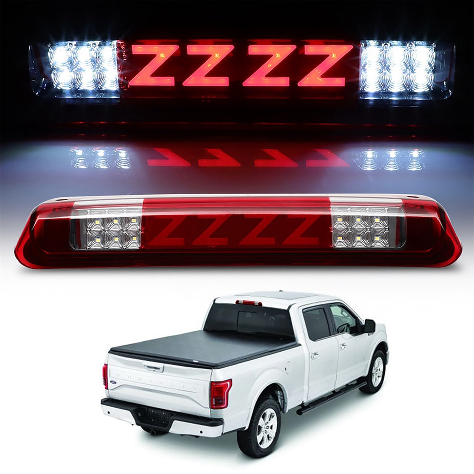 2004-2008 Ford F150/Lobo 14.33 inch LED 3rd Brake Light Red Lens Chrome Housing