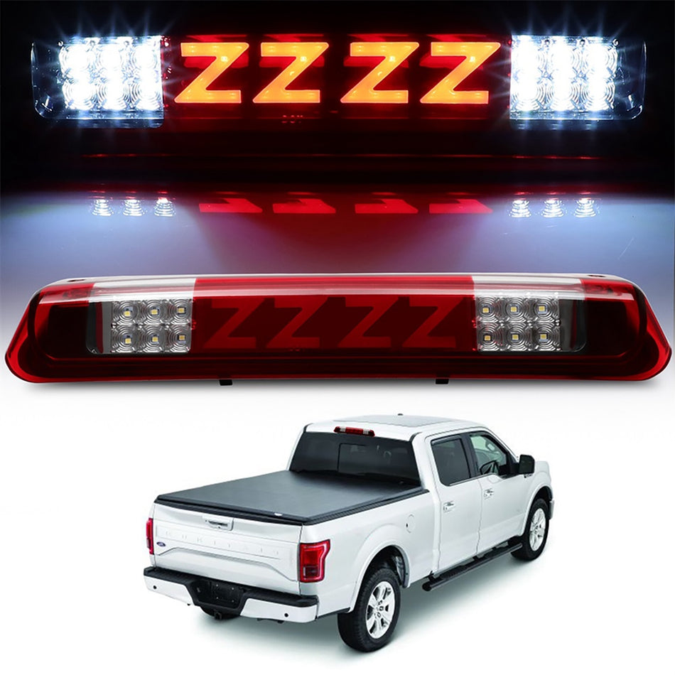 2004-2008 Ford Lobo 14.33 inch LED 3rd Brake Light Red Lens Chrome Housing