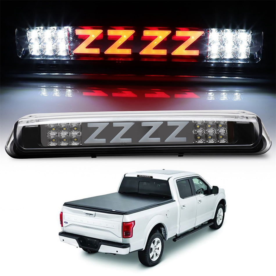 2004-2008 Ford Lobo 14.33 inch LED 3rd Brake Light Clear Lens Chrome Housing
