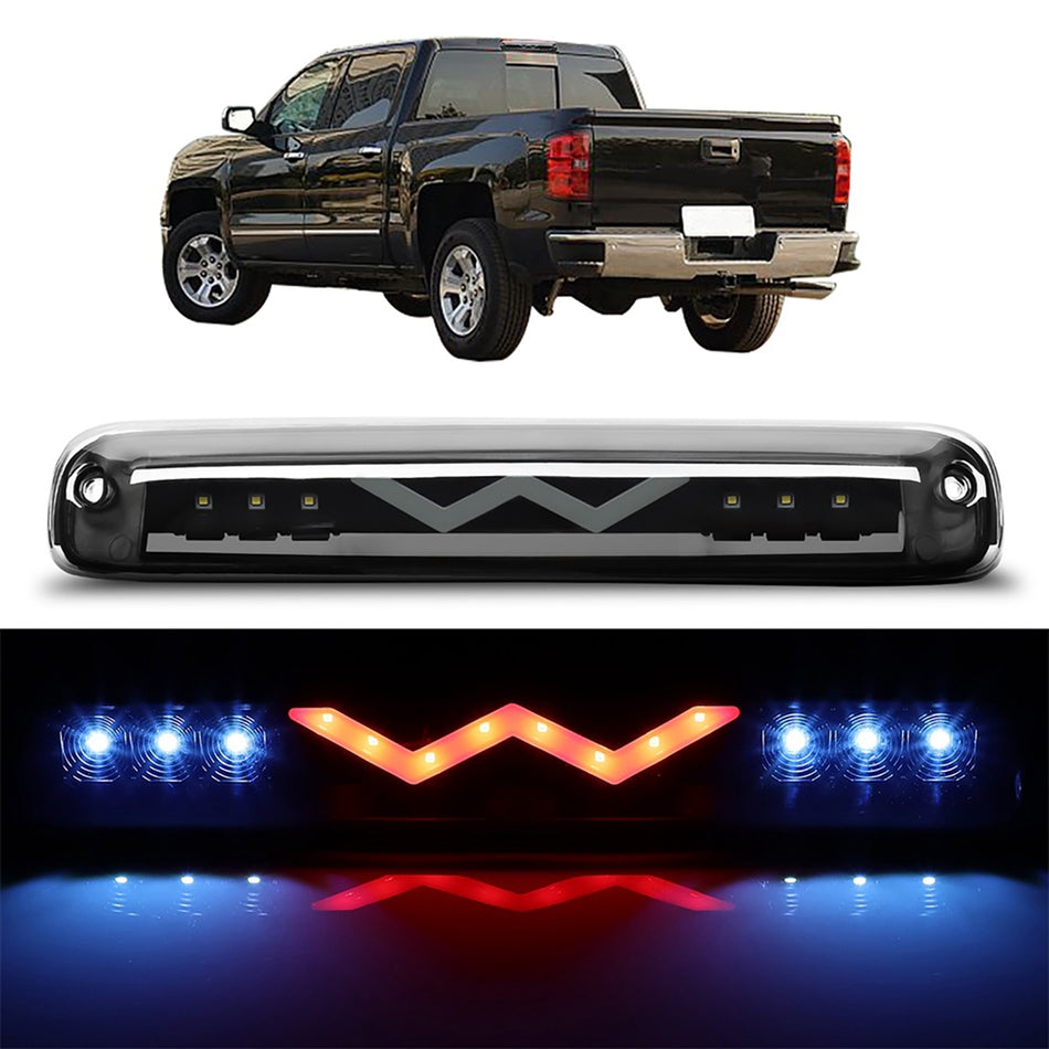 1999-2006 Chevy Silverado GMC Sierra 13.7 inch LED 3rd Brake Light Smoke Lens Black Housing
