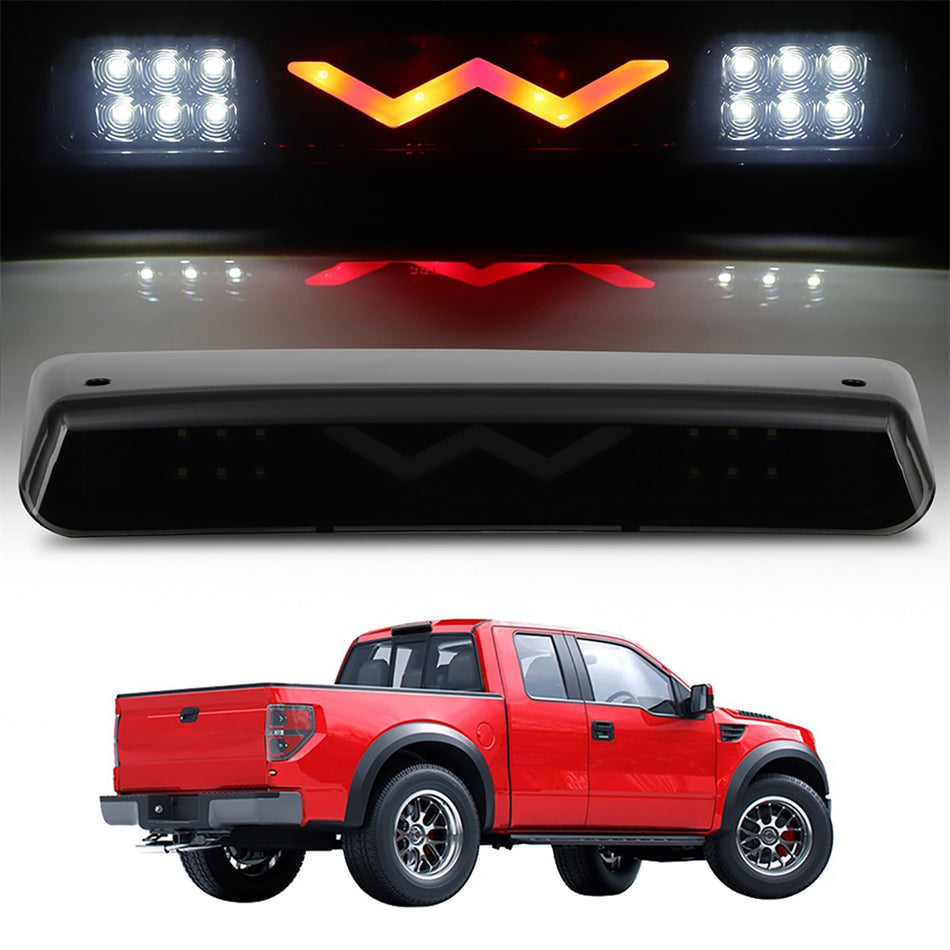 Ford F150/Lincoln Mark LT 2004 2007 2008 14.37 inch LED 3rd Brake Light Smoke Lens Black Housing