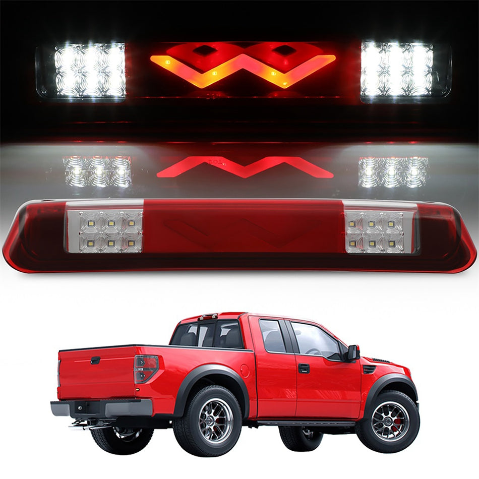 2004-2008 Ford F150 14.37 inch LED 3rd Brake Light Red Lens Chrome Housing