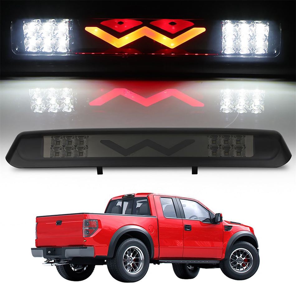 2004-2008 Ford F150 14.37 inch LED 3rd Brake Light Smoke Lens Chrome Housing