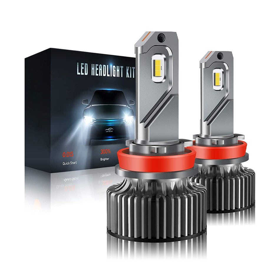 H11/H9/H8 LED Headlight Bulb High Low Beam Fog Light Conversion Kit - 80W 12000LM 6500K Cool White 2Pcs