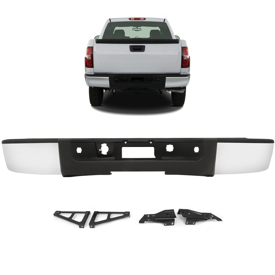 Complete Chrome Rear Bumper for 2007-2013 Chevy Silverado GMC Sierra 1500