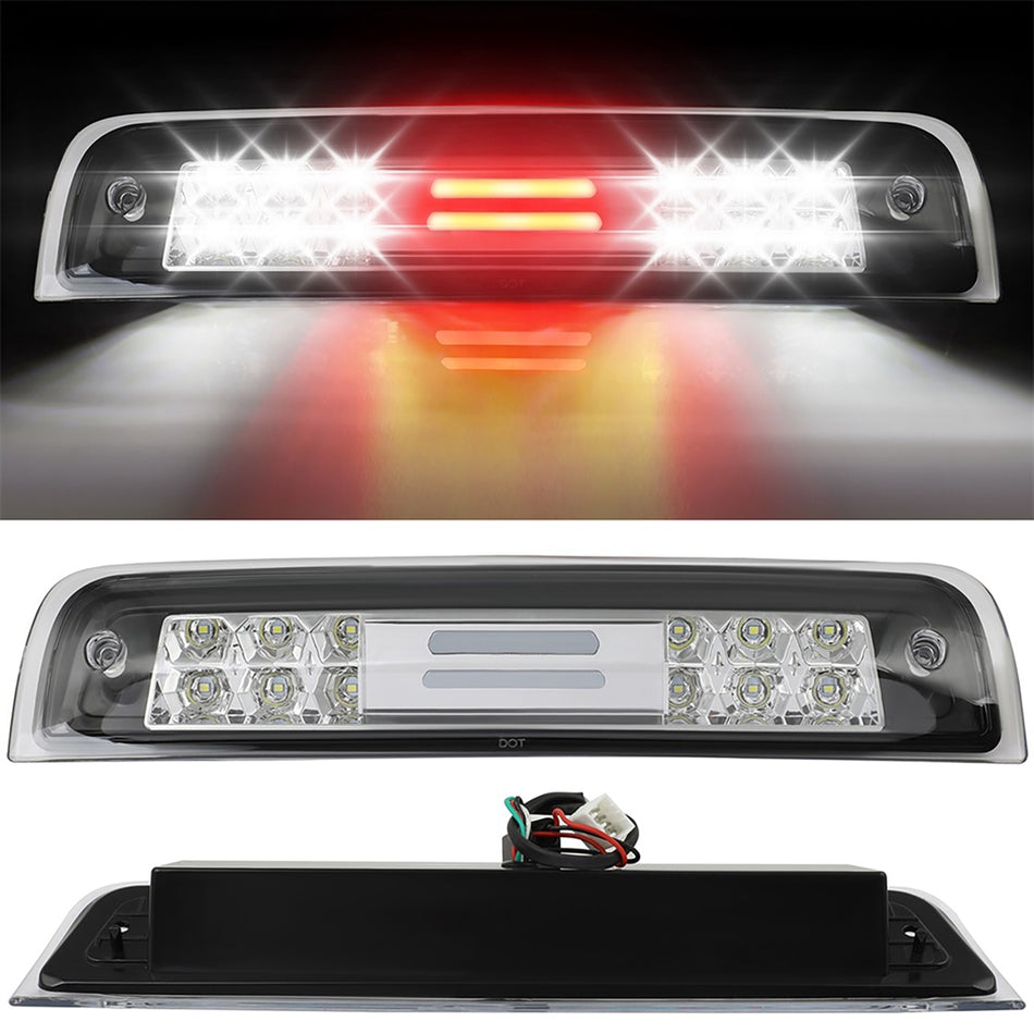 3RD Brake Light Cargo Lamps 09-18 for Dodge Ram 1500 Chrome Housing Clear Lens