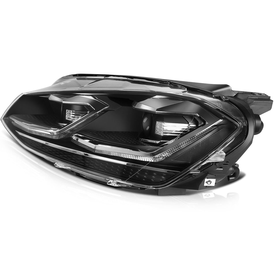 Fit 2014-2015 Volkswagen Golf Pair Headlight Assembly LED Black Projector