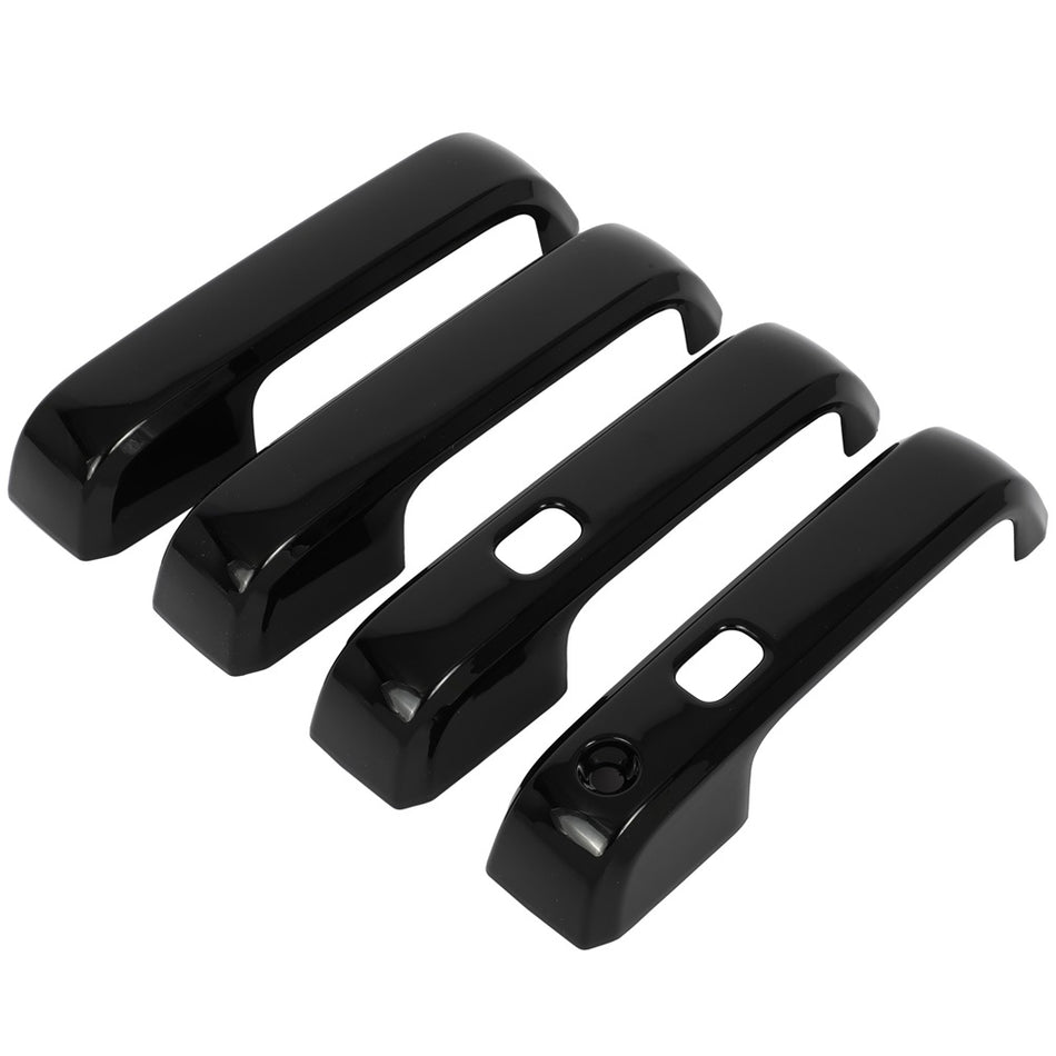 For 2015-2020 Ford F-150 Front Rear Left Right Door Handle Cover Glossy Black