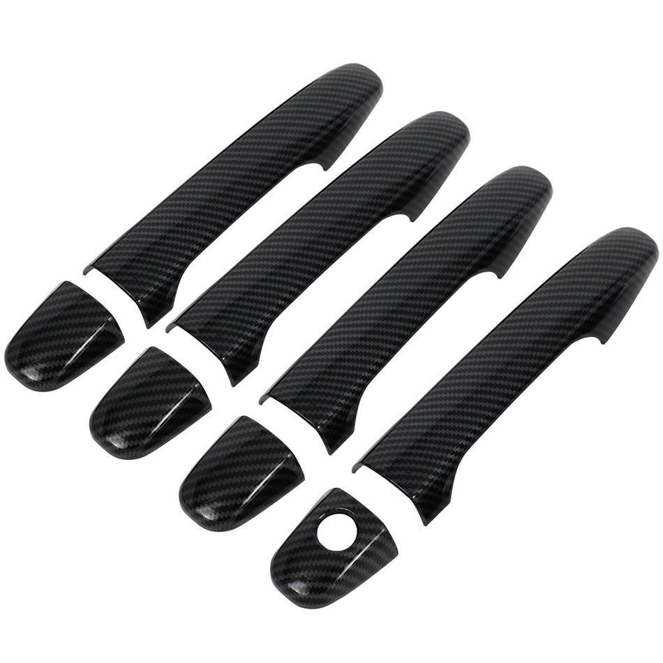Outside Door Handle Covers For 15-21 Subaru WRX STi Front Rear LR Carbon Fiber