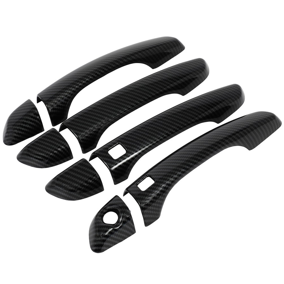 For 2017-20 Hyundai Elantra Front Rear Left Right Door Handle Cover Carbon Fiber