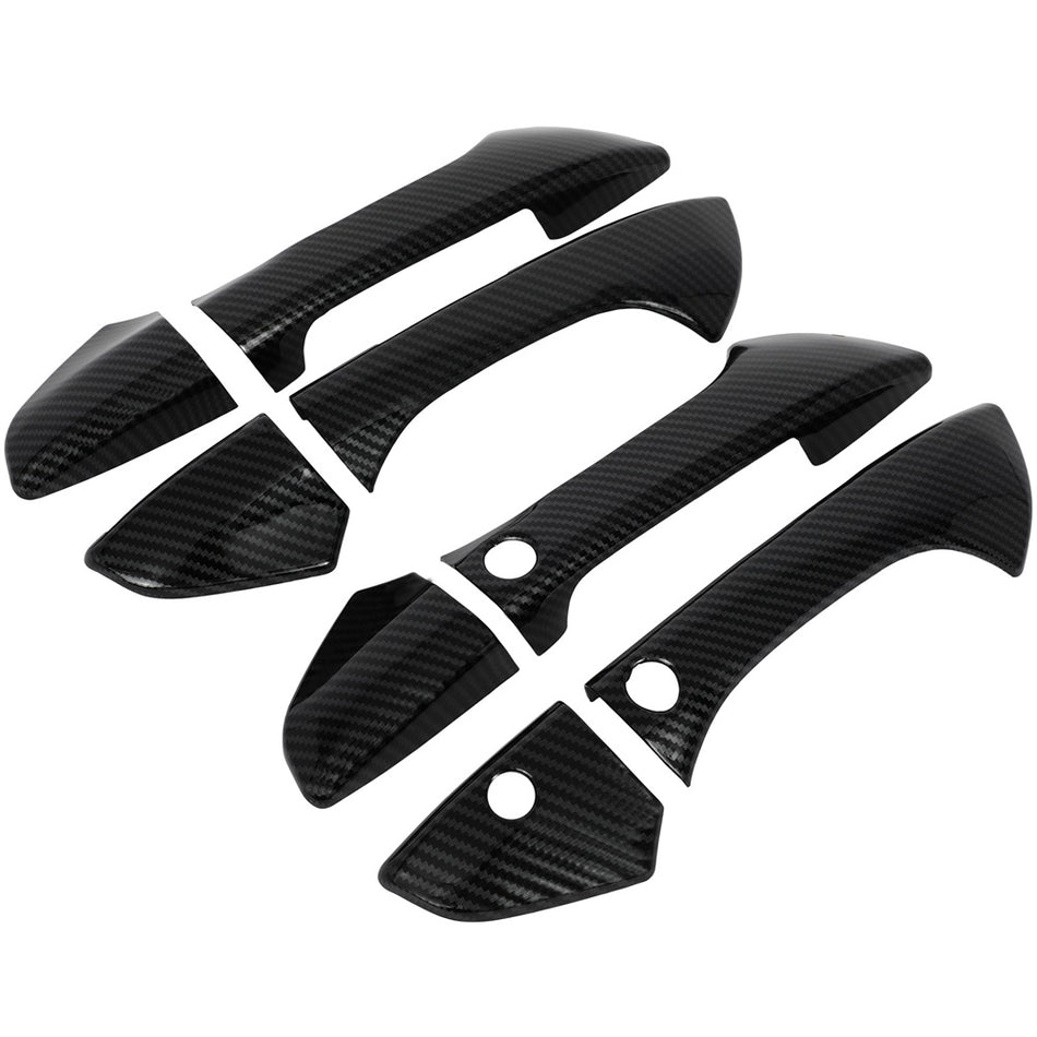 For 2008-2012 Honda Accord Front Rear Left Right Door Handle Cover Carbon Fiber