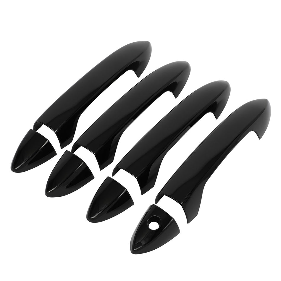 For 13-17 Honda Accord 9th Left Right Door Handle Cover Glossy Black Front Rear