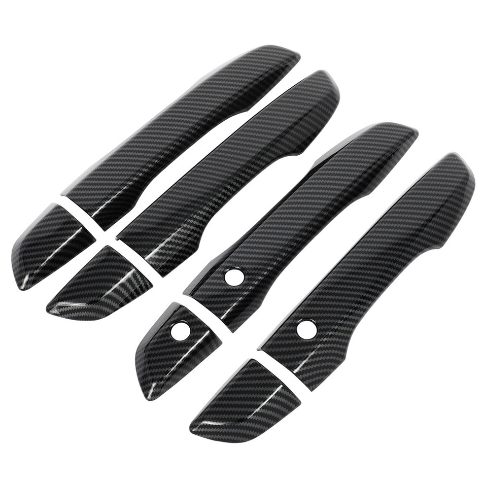 For 2016-2019 Honda Civic LR Door Handle Cover with Smart Entry Hole Carbon Fiber