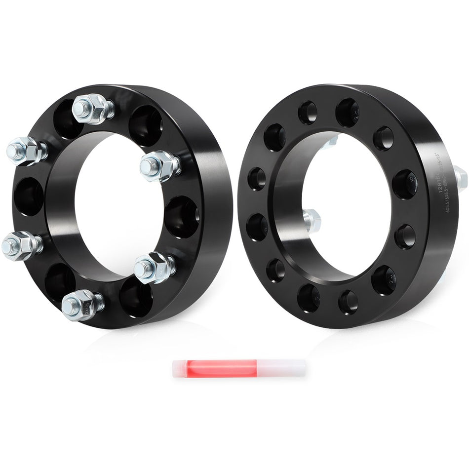 2 Pcs 1.5inch 6x5.5 Wheel spacers 12x1.25 studs Black For Nissan fits Infiniti QX4