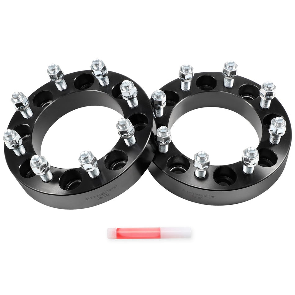 2 Pcs 1.5inch 8x6.5 to 8x6.5 Wheel spacers 9/16-18 studs Black For Chevrolet Ram