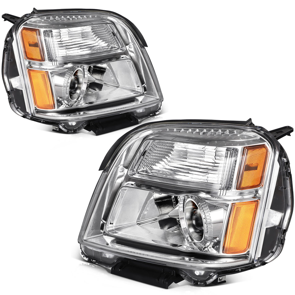 For GMC Terrain SLT SLE 2010-2015 Chrome Housing Headlights Assembly Pair