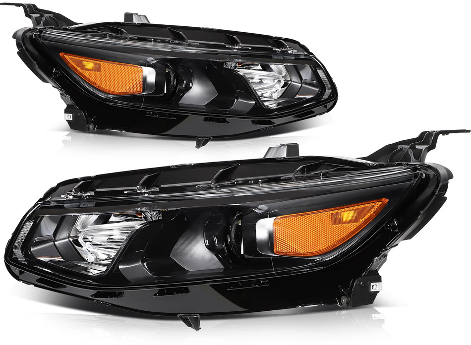 Black Pair Projector Headlight Assembly For 2016-2018 Chevrolet Chevy Malibu