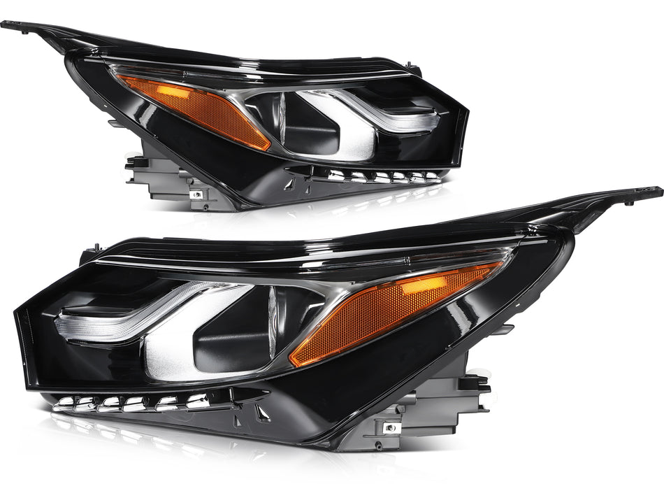 Headlights Assembly For 2018-2020 Chevy Equinox Black Housing LeftRight Pair