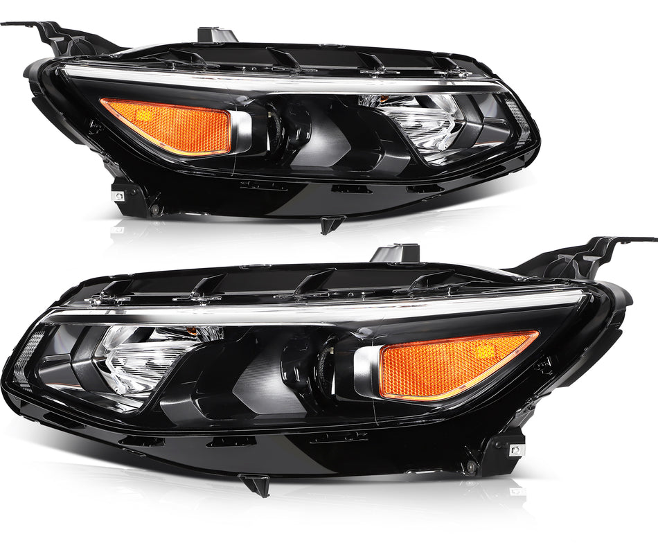 Headlight Assembly For 2016 2017 2018 Chevy Malibu LeftRight Pair Black Housing