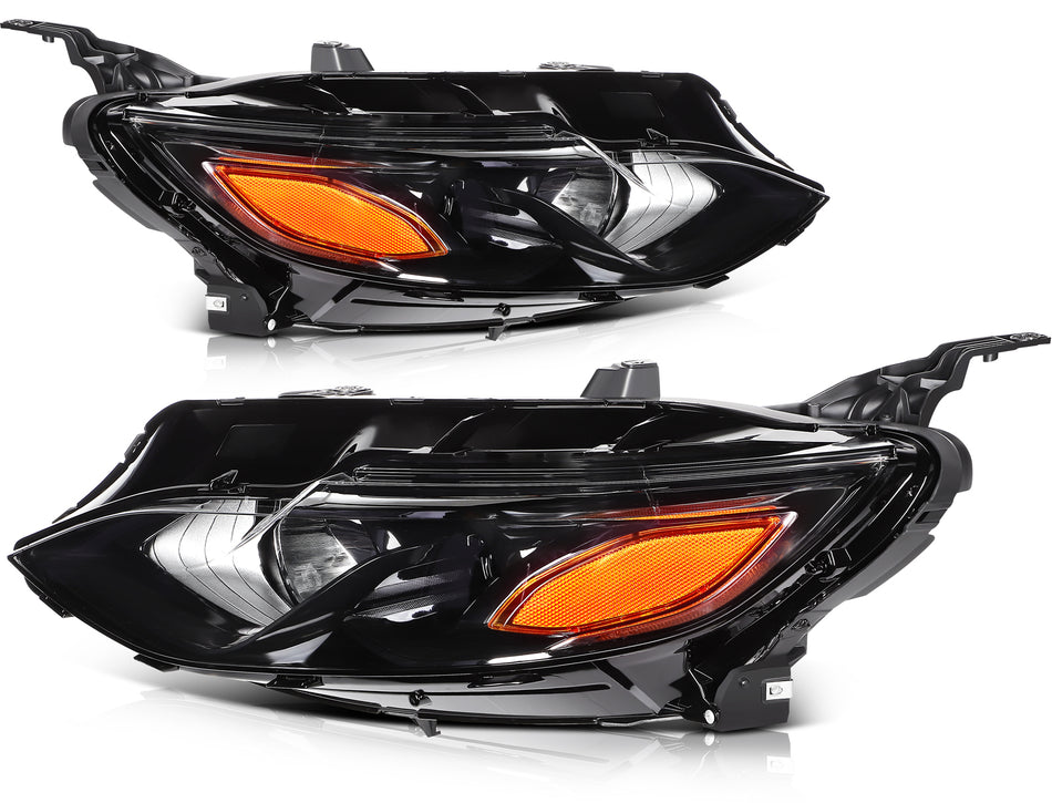 Fits 2019 2020 2021 Chevrolet Malibu Headlights Assembly Black LeftRight Pair