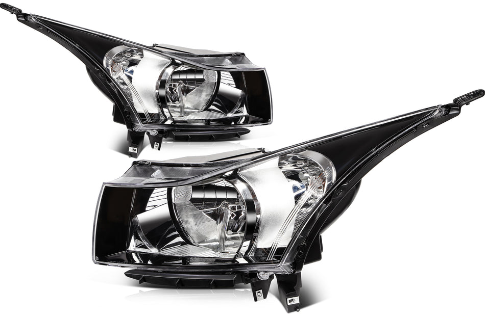 Headlights For 2011-2015 Chevy Cruze 4-Door Sedan 1.6L Black Housing Pair