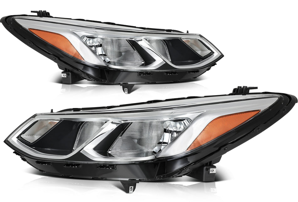 Fits 2016-2019 Chevrolet Cruze Headlight Assembly Chrome Housing LeftRight Pair