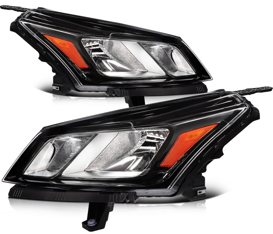 For 2013-2017 Chevy Traverse LS LT LTZ 3.6L Headlight Assembly Black Housing LR