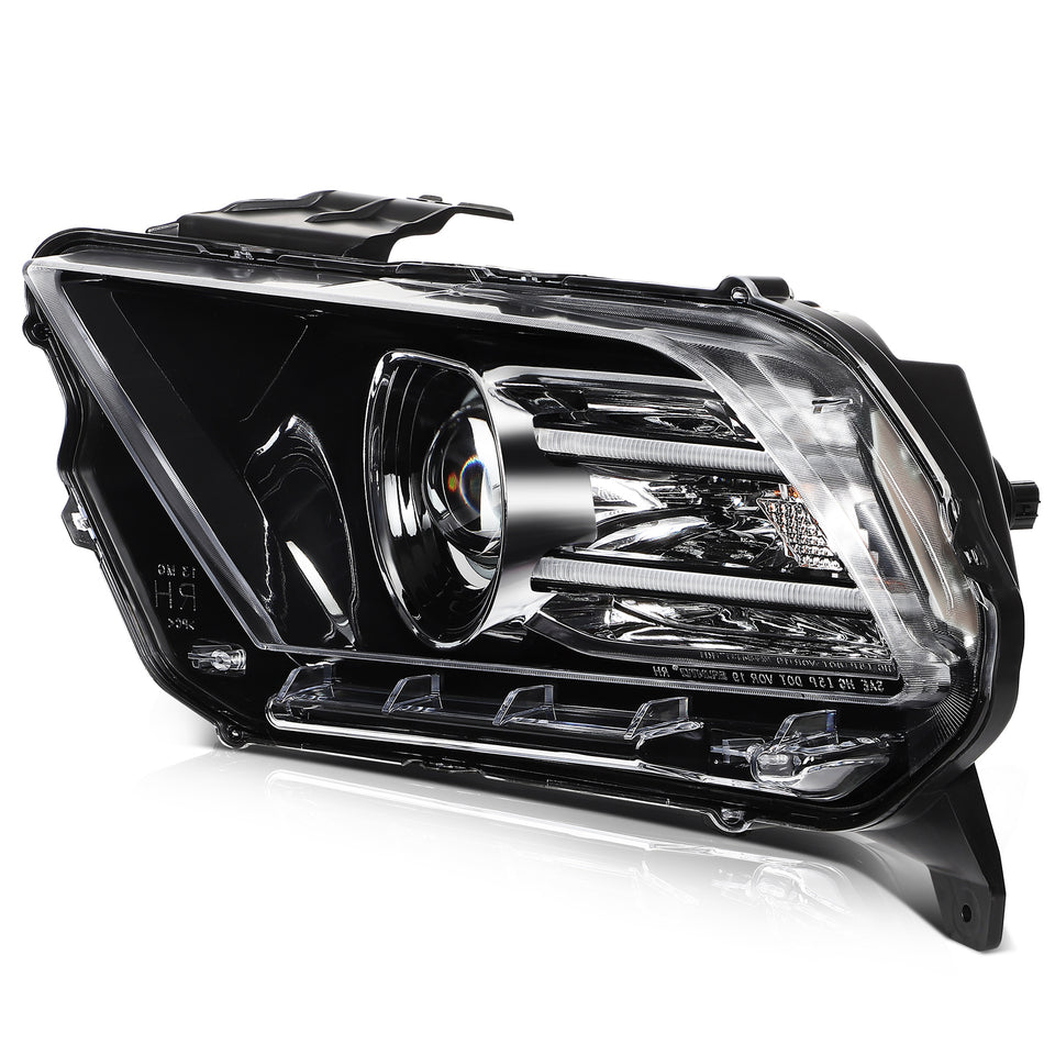 Black Left Driver Projector Xenon Headlight with LEDDRL For 2013-2014 Ford Mustang