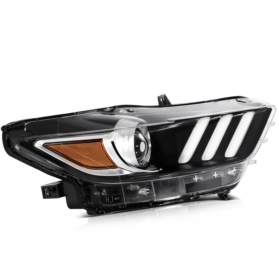 Right Passenger Side For 2015-2017 Ford Mustang withLED DRL Headlight Assembly