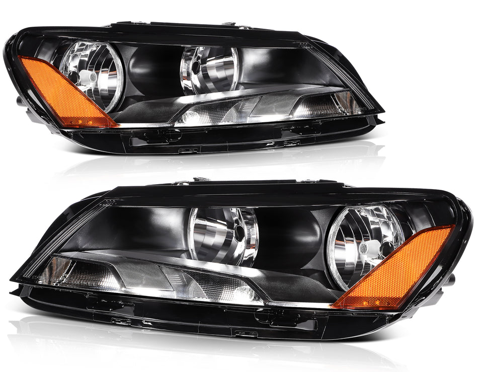 For 2012 2013 2014 2015 VW Passat Black Housing Headlights Assembly LeftRight