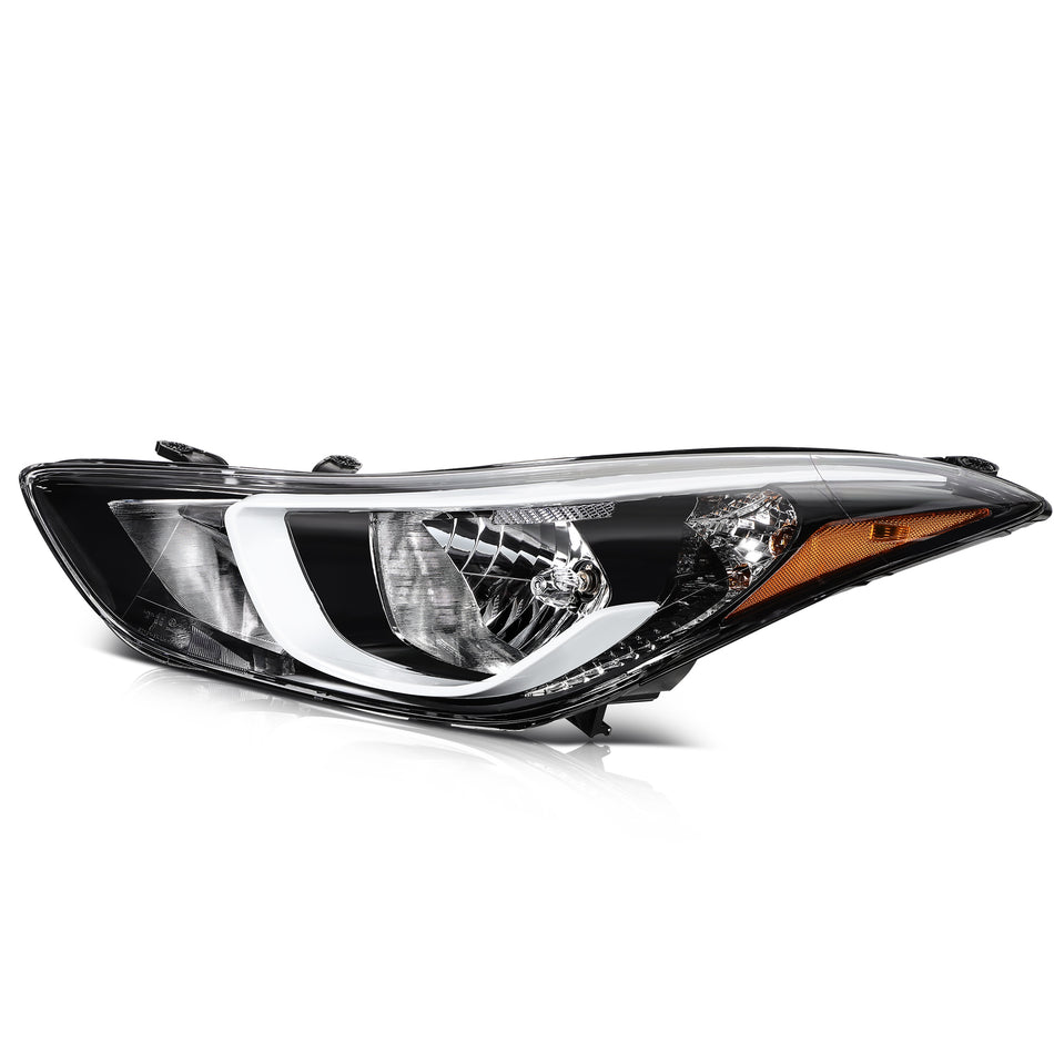 For Hyundai Elantra 2014-2016 Headlights Assembly Left Driver Side Black Housing