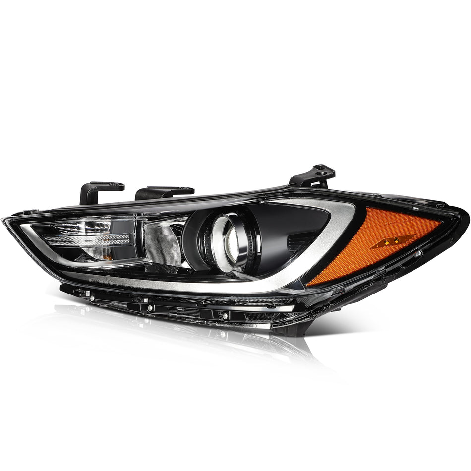 Headlight Assembly For 2017 2018 Hyundai Elantra Left Driver Side Black