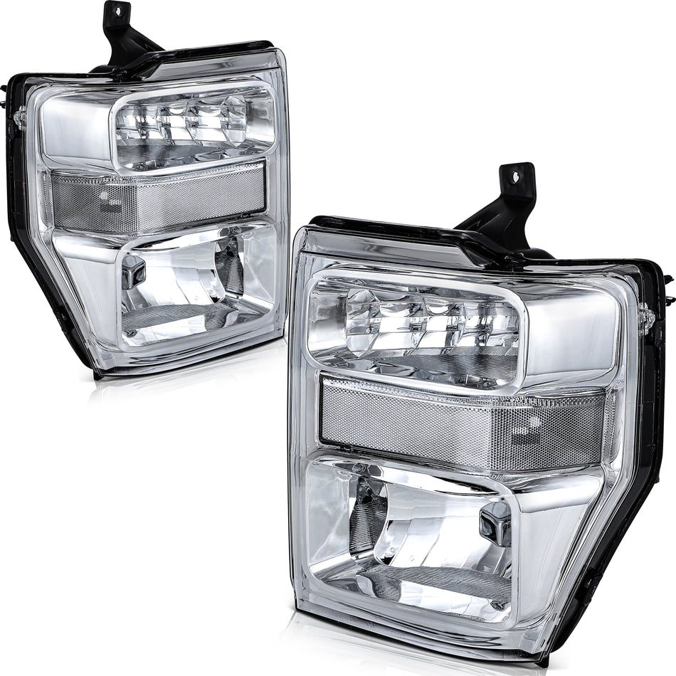 For Ford F-250 F-350 F-450 F-550 Super Duty 2008-2010 Headlights Assembly Pair