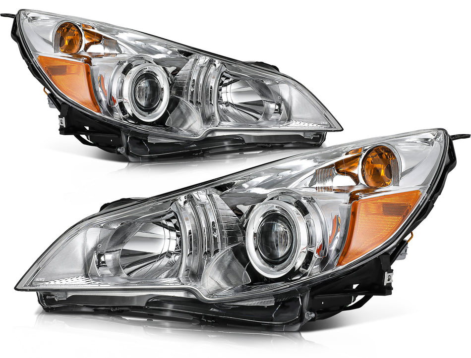 2pcs/Pair Chrome Projector Headlights Assy For 2010-2014 Subaru Outback & Legacy