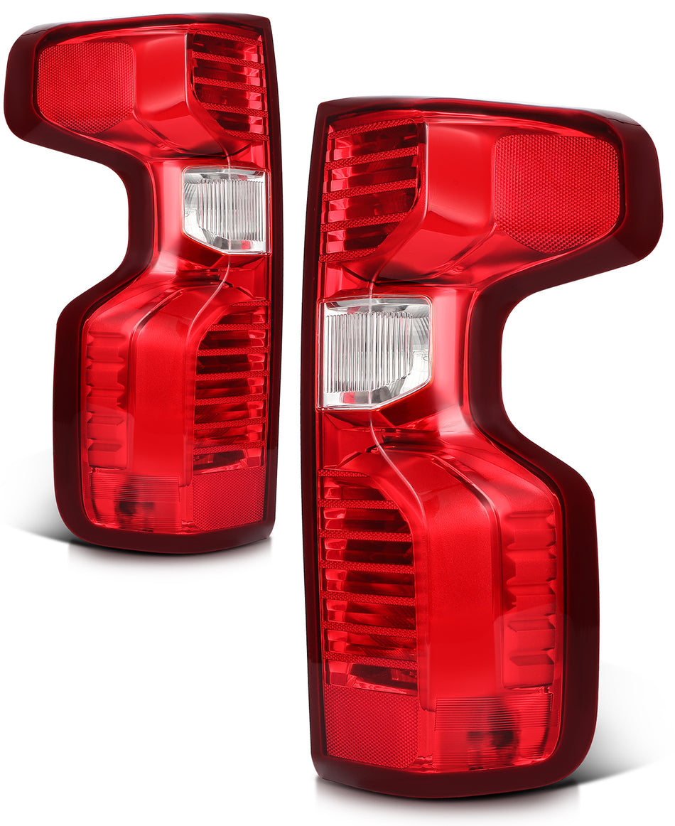 For 2019-2024 Chevy Silverado 1500 2500 Red Brake Lamps Taillights Assembly Pair