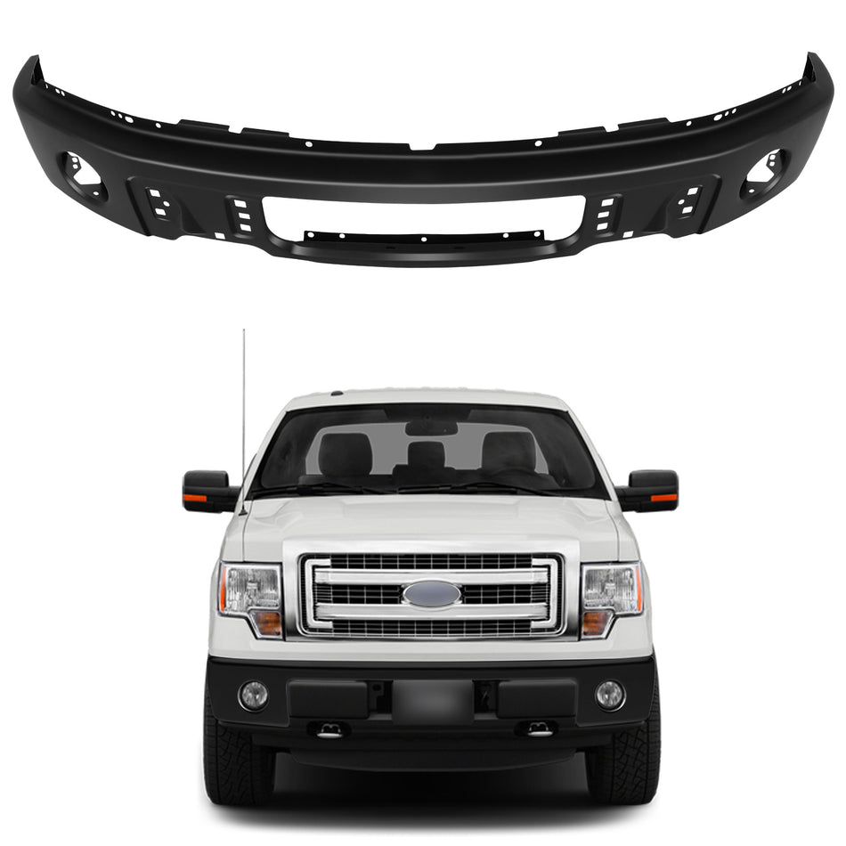 New Black Steel Front Bumper For 2009 2010-2014 Ford F-150 with Fog Light Holes