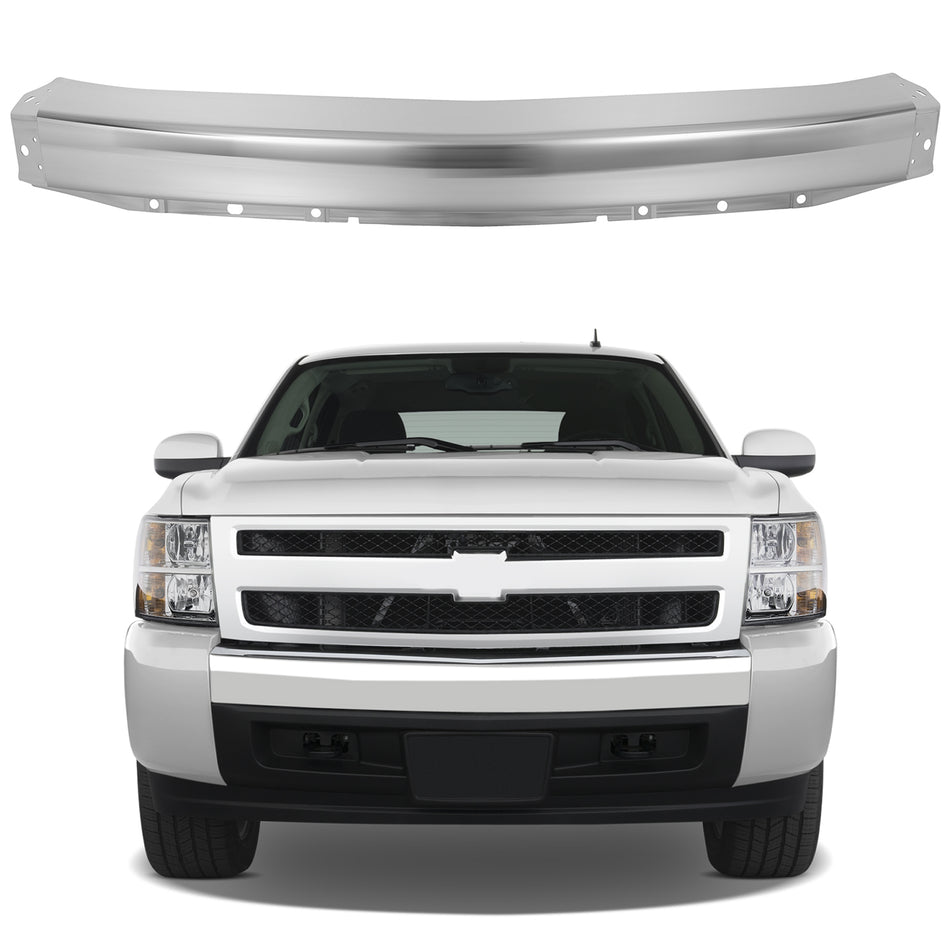 For 2007-2013 Chevy Silverado Truck Chrome Front Bumper Steel Impact Face Bar