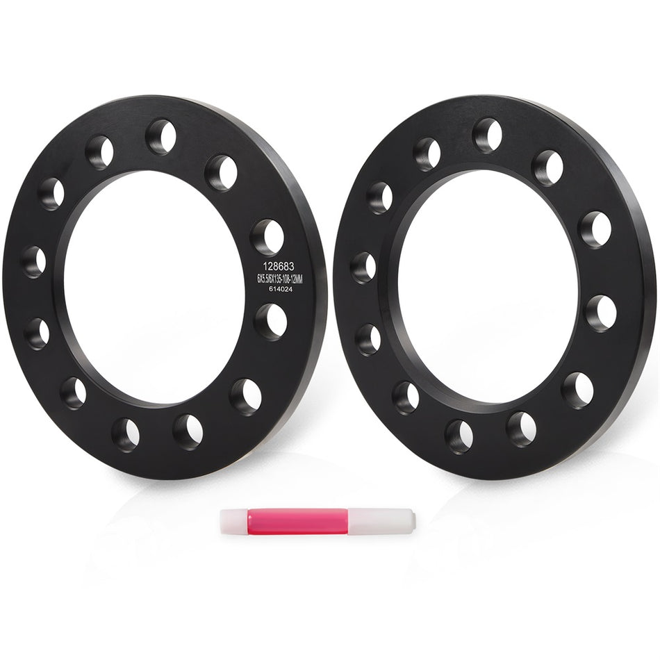 2 Pcs 1/2inch (12mm) 6x5.5 6x135 Wheel Spacers For Chevy Silverado GMC Sierra 1500