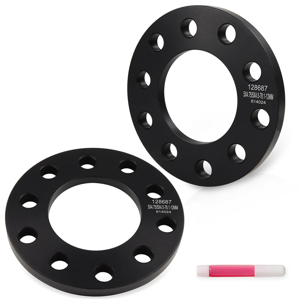 2x 5x4.5 or 5x4.75 1/2inch (12mm) Wheel Spacers For Chevy GMC Ford Jeep Mazda 5 Lug