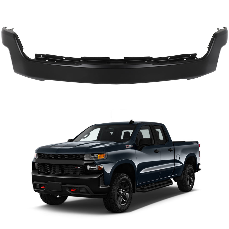 For 2019 2020 2021 2022 Chevy Silverado 1500 Black Steel Front Bumper Face Bar