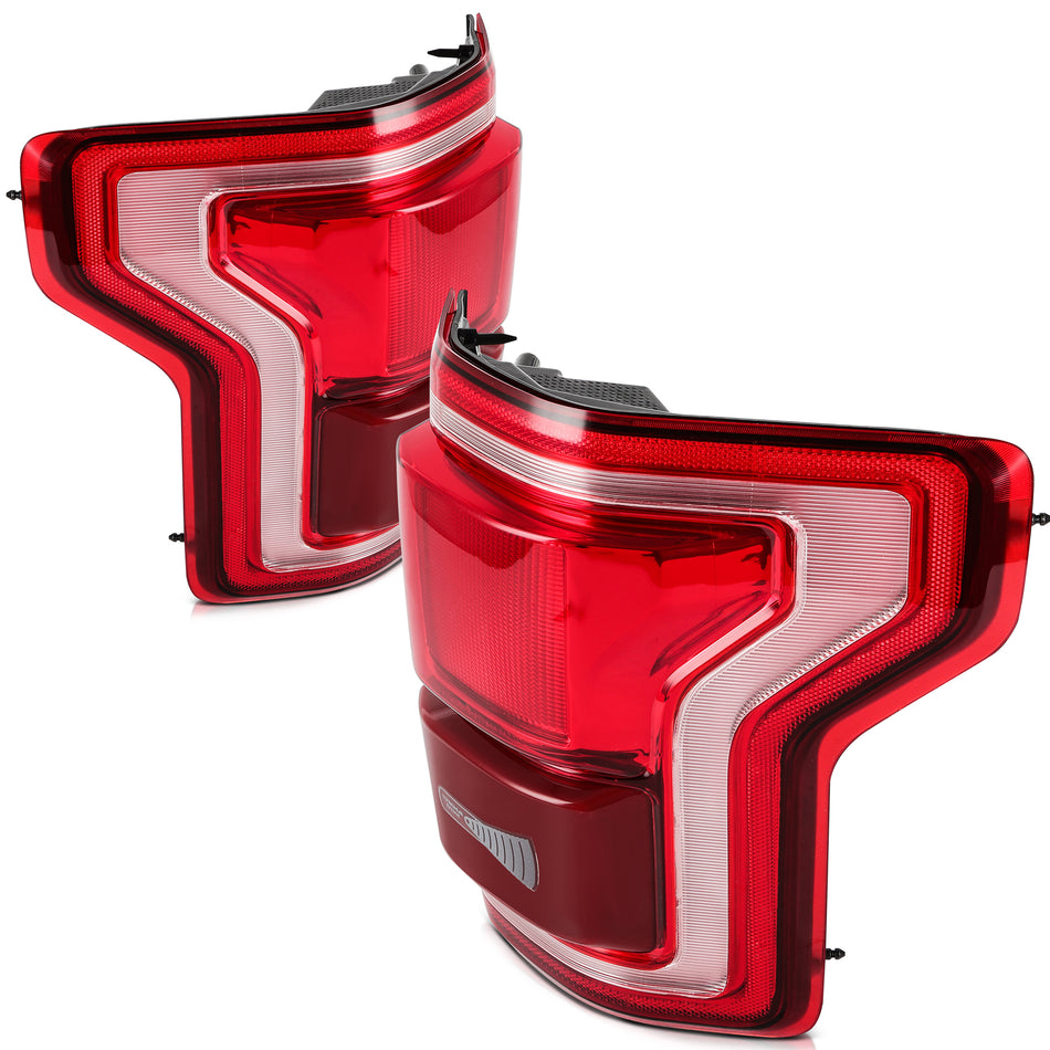 [2pcs/Pair] Rear Full LED Tail Lights Assy with Blind Spot For 2015-2017 Ford F150