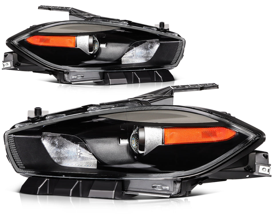 For 2013-2016 Dodge Dart Pair Headlights Assembly LR Black Housing Projector
