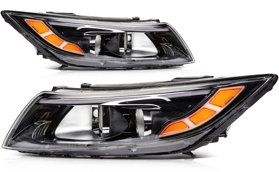 [2PCS/PAIR] Black Amber Halogen Projector Headlight For USA 2014-2015 Kia Optima