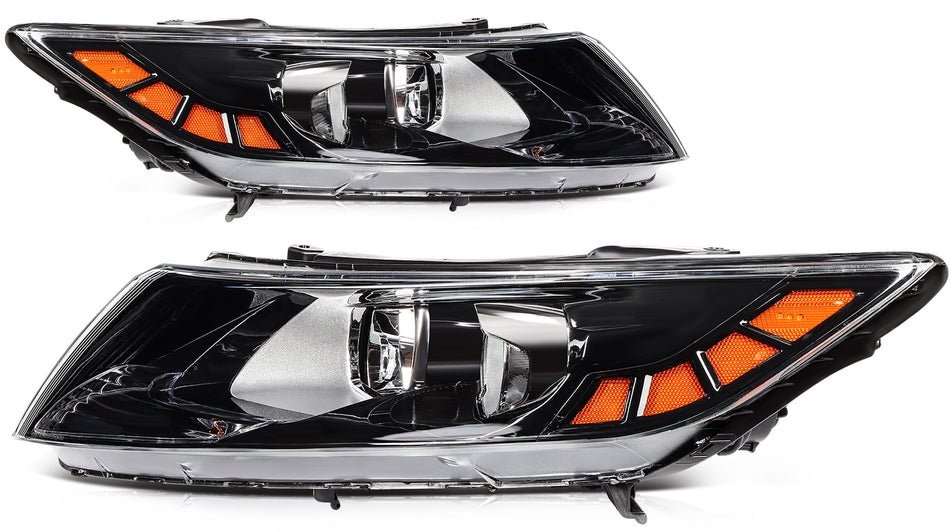 Headlights Assembly For Kia Optima 2011 2012 2013 Black Housing Pair Left Right